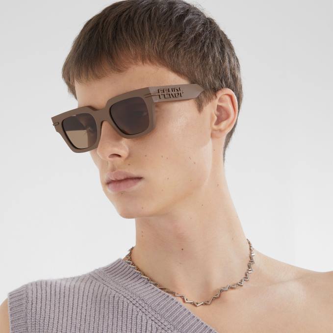 Men Metal Necklace Silver Fendi Jewelry 6RHH2738