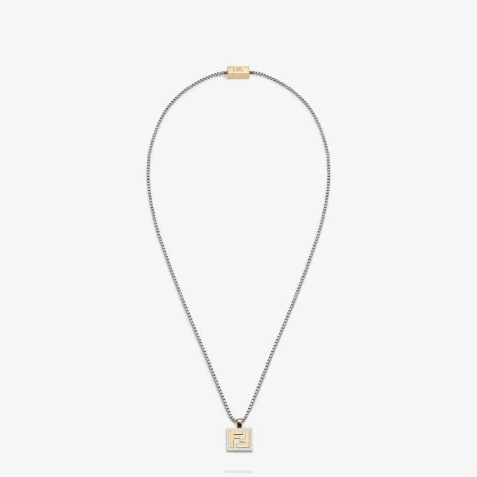 Men Necklace Silver Fendi Jewelry 6RHH2724