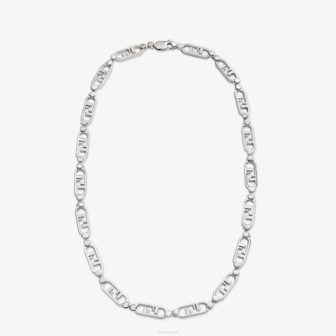 Men O'Lock Necklace Silver Fendi Jewelry 6RHH2729