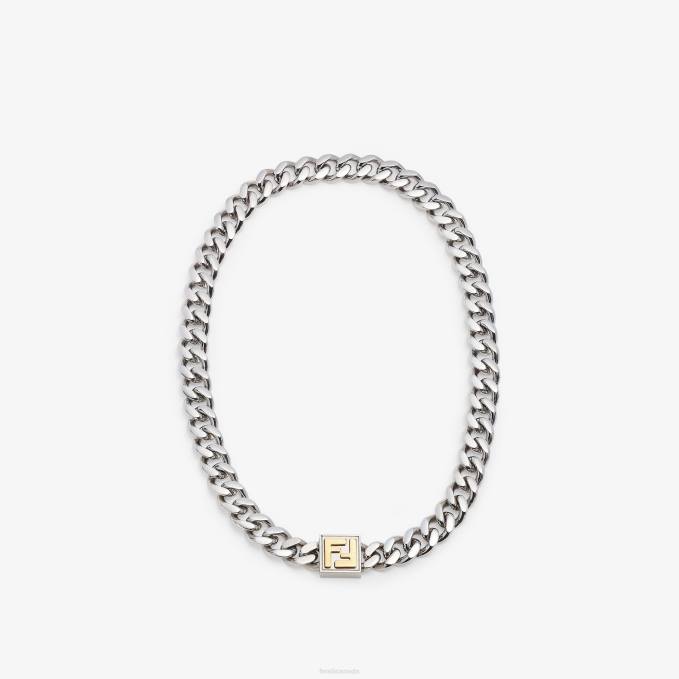 Men Palladium And Colounecklace Gold Fendi Jewelry 6RHH2697