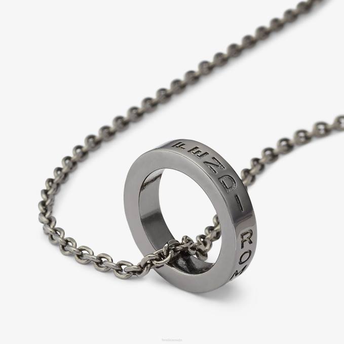 Men Rutheniumnecklace Silver Fendi Jewelry 6RHH2708