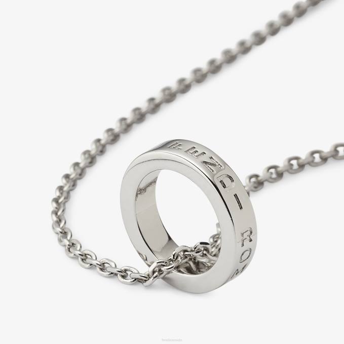 Men Signature Necklace Silver Fendi Jewelry 6RHH2709