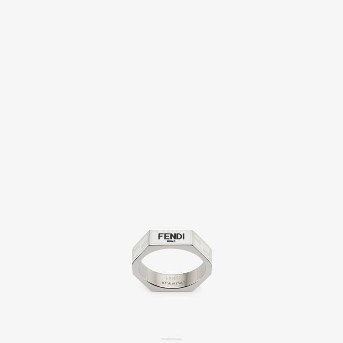 Men Metal Ring Silver Fendi Jewelry 6RHH2704