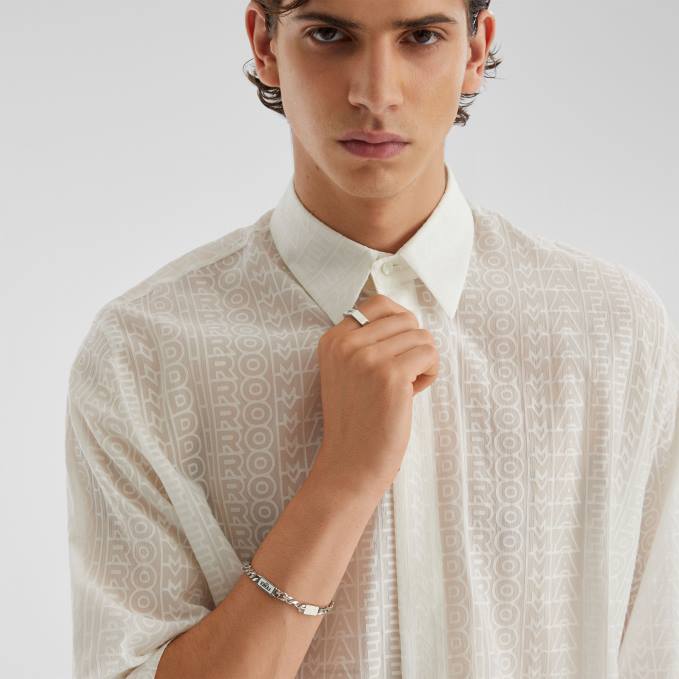 Men Metal Ring Silver Fendi Jewelry 6RHH2704