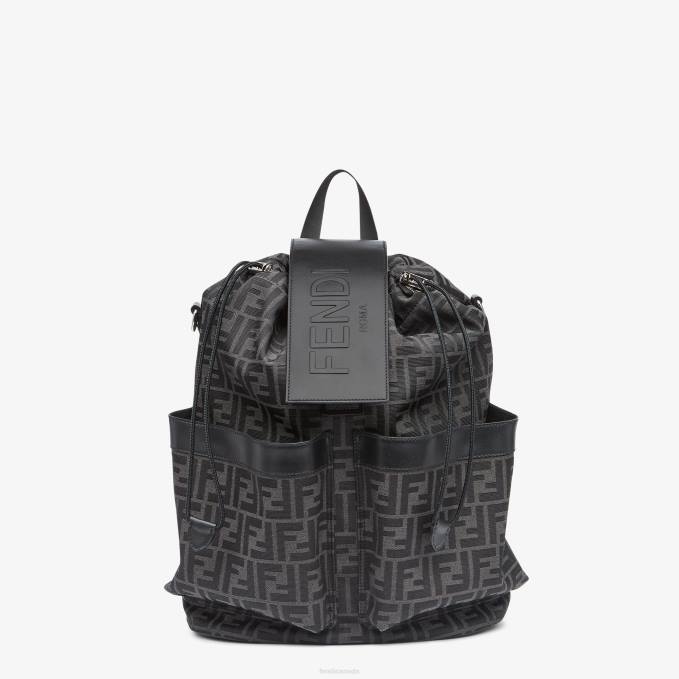 Men FF Fabric Backpack Black Fendi Accessories 6RHH1861