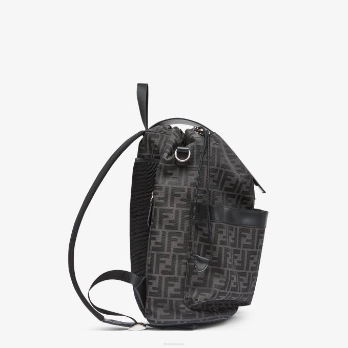 Men FF Fabric Backpack Black Fendi Accessories 6RHH1861