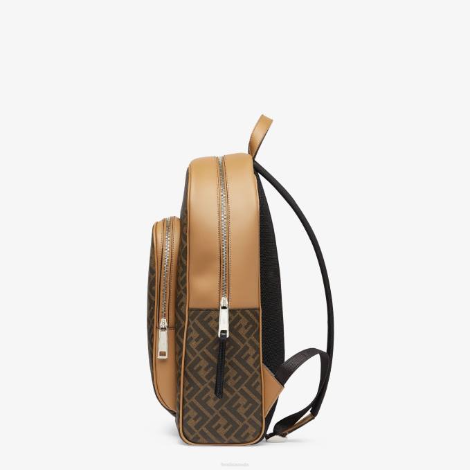 Men FF Fabric Backpack Brown Fendi Accessories 6RHH1879