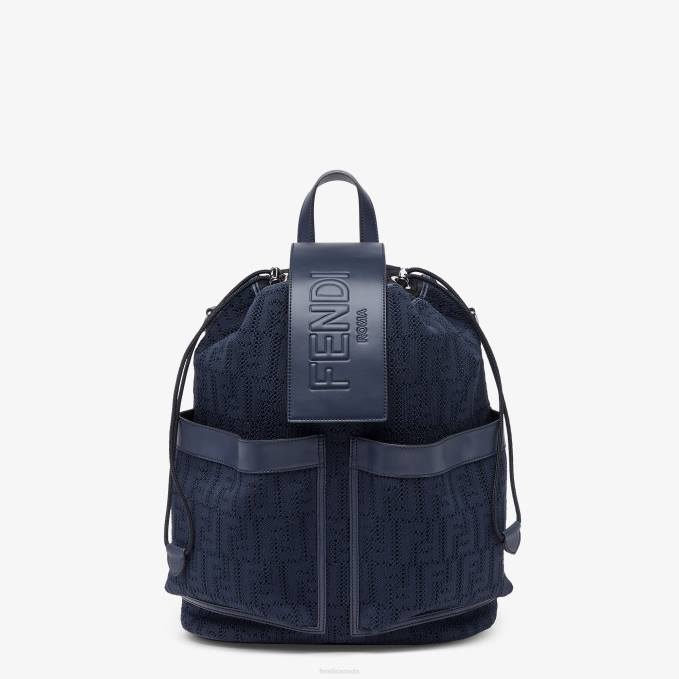 Men FF Jersey Backpack Blue Fendi Accessories 6RHH1849