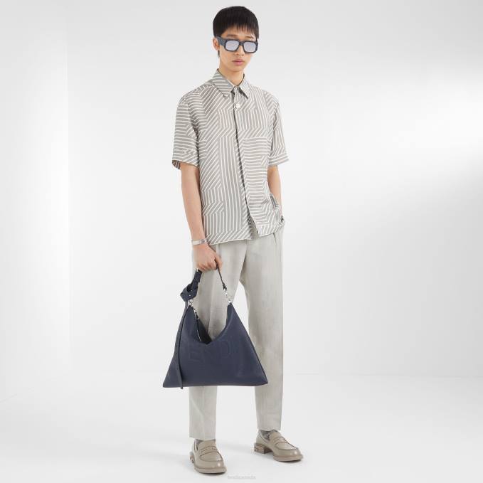 Men After Leather Bag Blue Fendi Accessories 6RHH1827