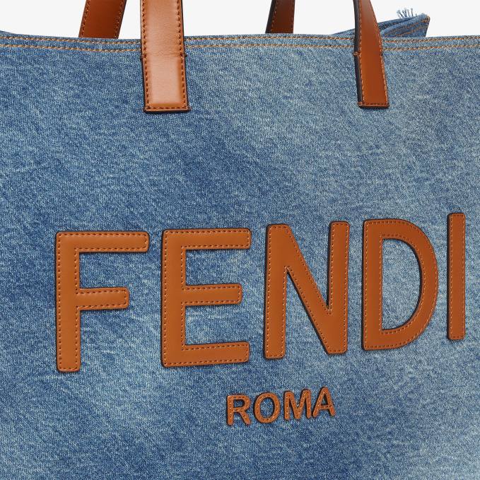 Men Denim Bag With Fringe Blue Fendi Accessories 6RHH1868