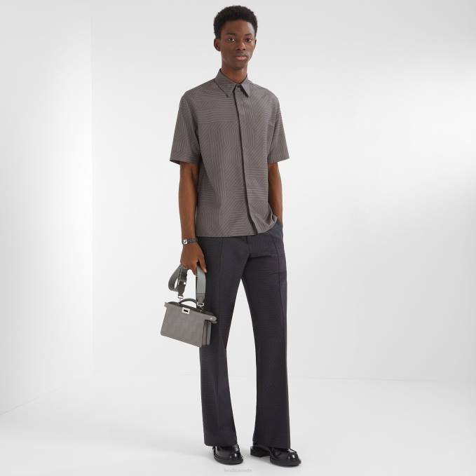 Men Dove Leather Bag Gray Fendi Accessories 6RHH1809