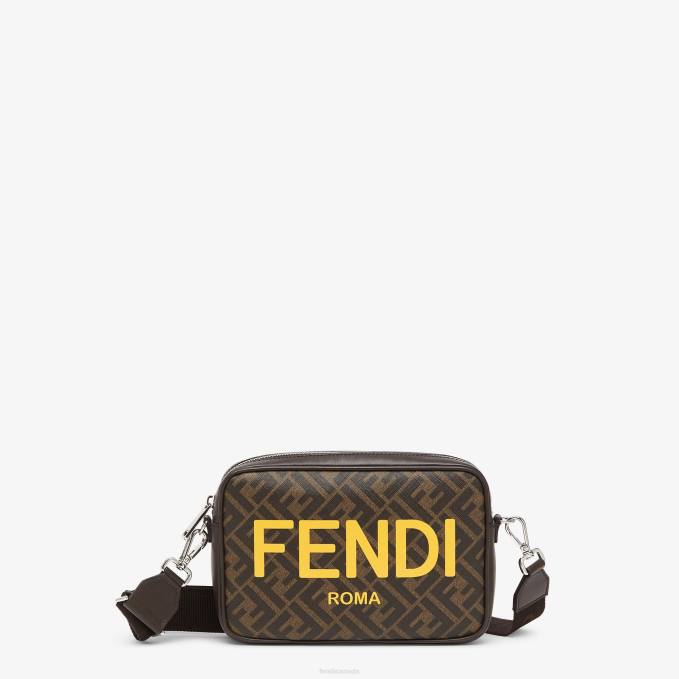 Men FF Fabric Bag Brown Fendi Accessories 6RHH1856