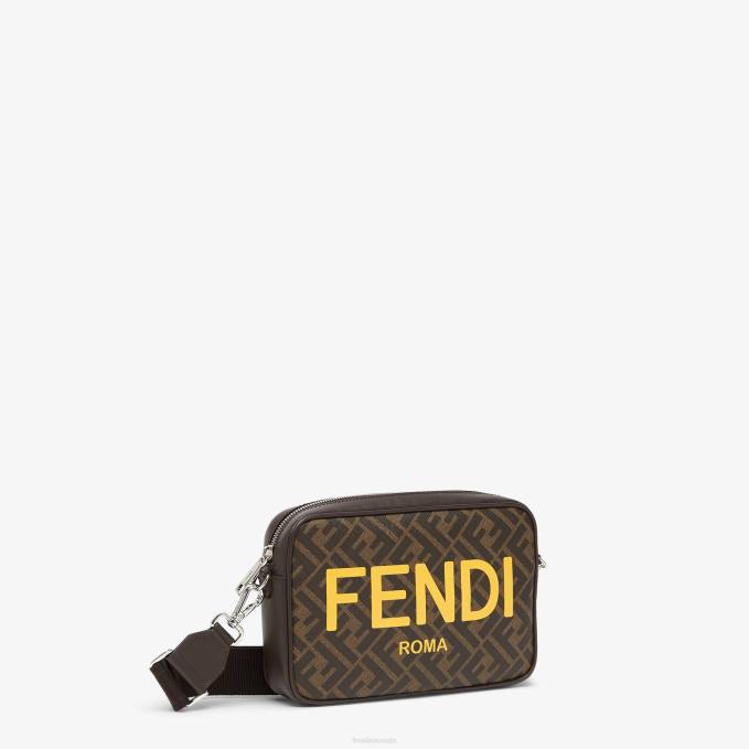 Men FF Fabric Bag Brown Fendi Accessories 6RHH1856