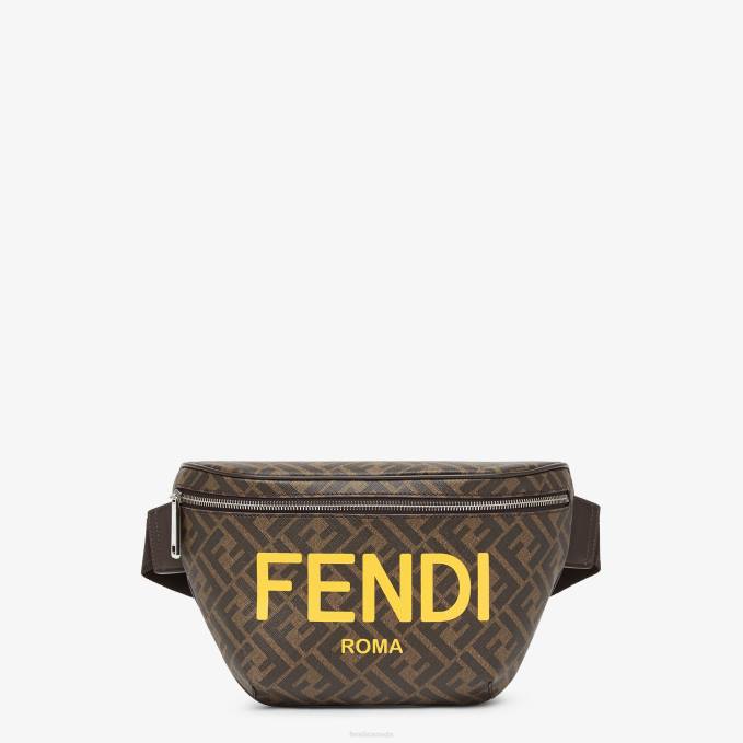 Men FF Fabric Belt Bag Brown Fendi Accessories 6RHH1857