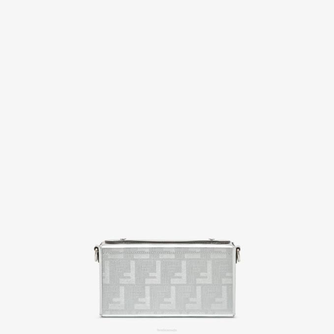 Men Laminated Leather Bag Silver Fendi Accessories 6RHH1815