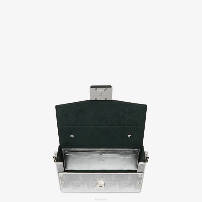 Men Laminated Leather Bag Silver Fendi Accessories 6RHH1815