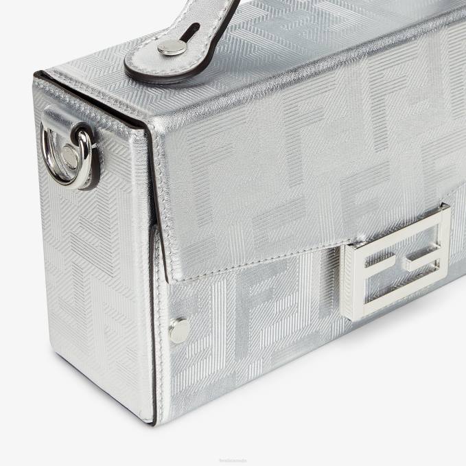 Men Laminated Leather Bag Silver Fendi Accessories 6RHH1815