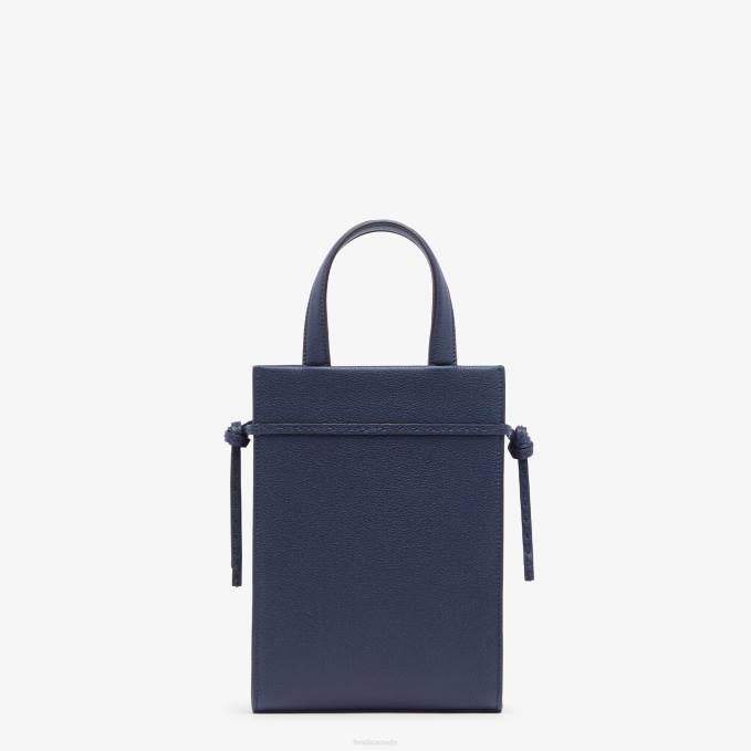 Men Mini Go To Shopper Leather Bag Blue Fendi Accessories 6RHH1826