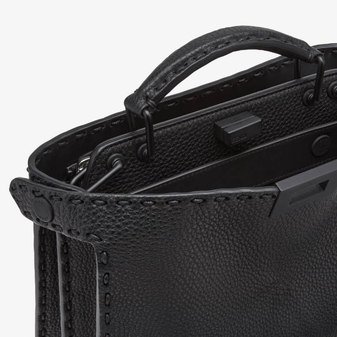 Men Peekaboo Iseeu Mini Leather Bag Black Fendi Accessories 6RHH1823