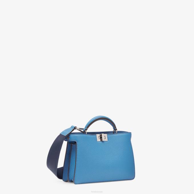Men Peekaboo Iseeu Xcross Leather Bag Blue Fendi Accessories 6RHH1795