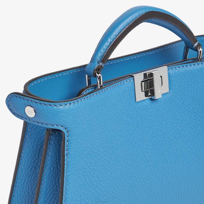 Men Peekaboo Iseeu Xcross Leather Bag Blue Fendi Accessories 6RHH1795