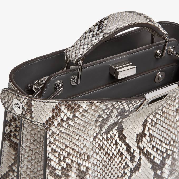 Men Python And Leather Bag Beige Fendi Accessories 6RHH1834
