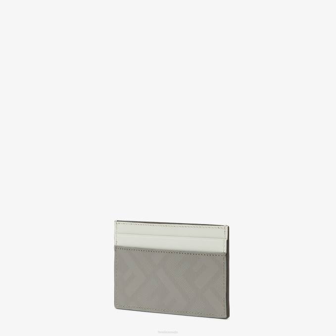 Men Dove Leather Card Holder Gray Fendi Accessories 6RHH2583