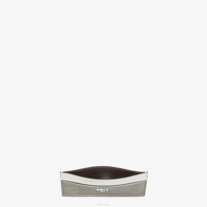 Men Dove Leather Card Holder Gray Fendi Accessories 6RHH2583