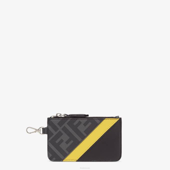Men Fabric Card Holder Black Fendi Accessories 6RHH2624