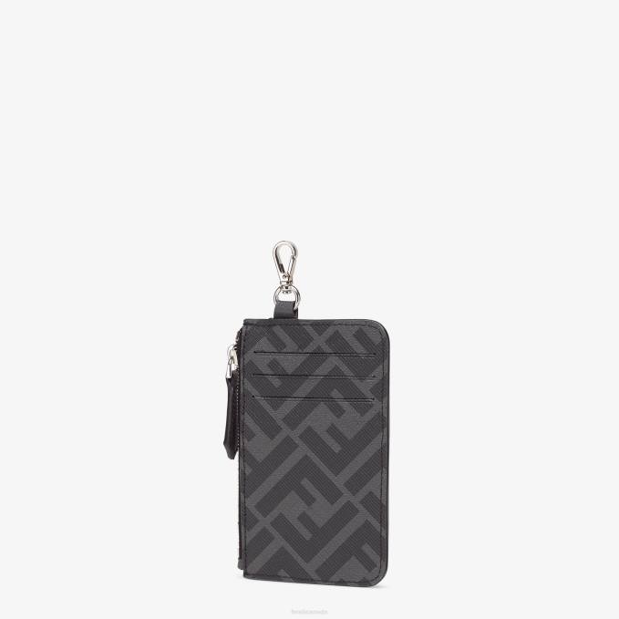 Men Fabric Card Holder Black Fendi Accessories 6RHH2624
