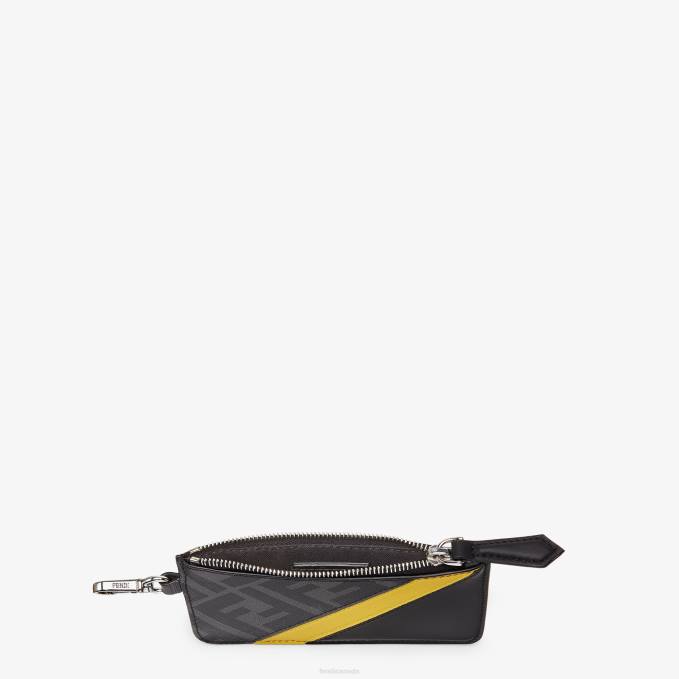 Men Fabric Card Holder Black Fendi Accessories 6RHH2624