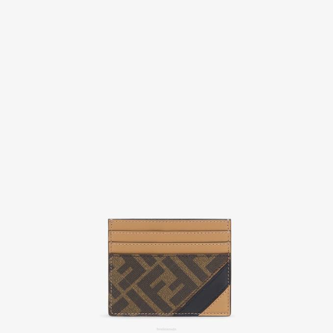 Men Fabric Card Holder Brown Fendi Accessories 6RHH2589