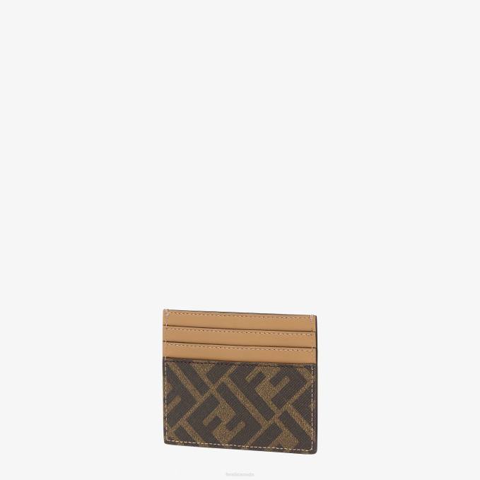 Men Fabric Card Holder Brown Fendi Accessories 6RHH2589