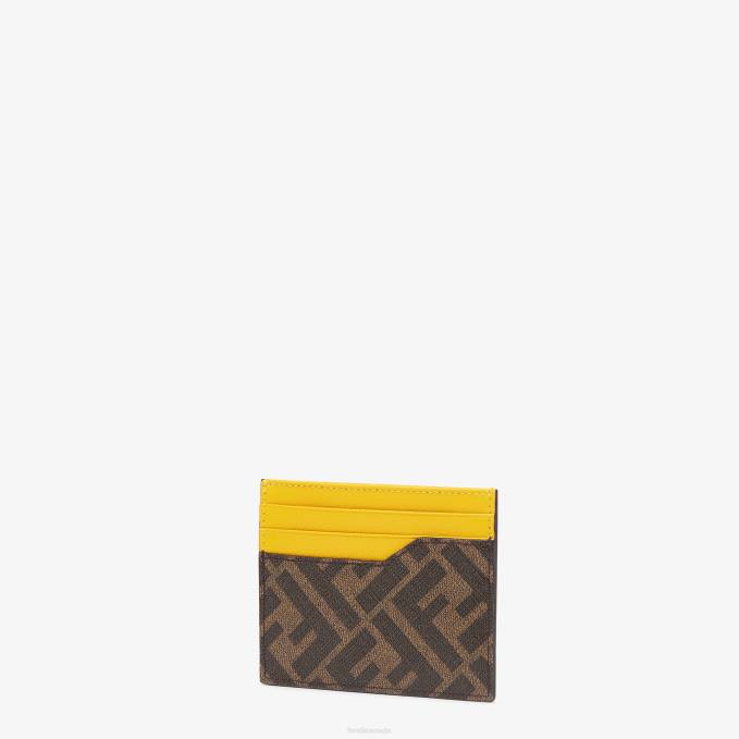 Men Fabric Card Holder Brown Fendi Accessories 6RHH2592