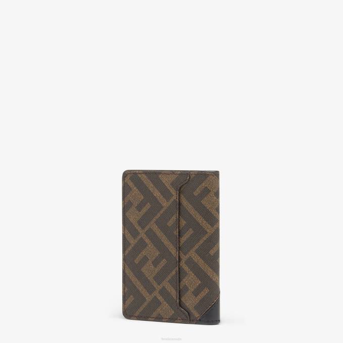 Men Fabric Card Holder Brown Fendi Accessories 6RHH2605