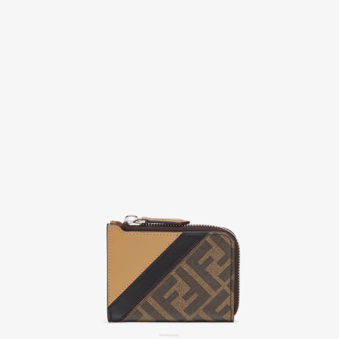 Men Fabric Card Holder Brown Fendi Accessories 6RHH2630