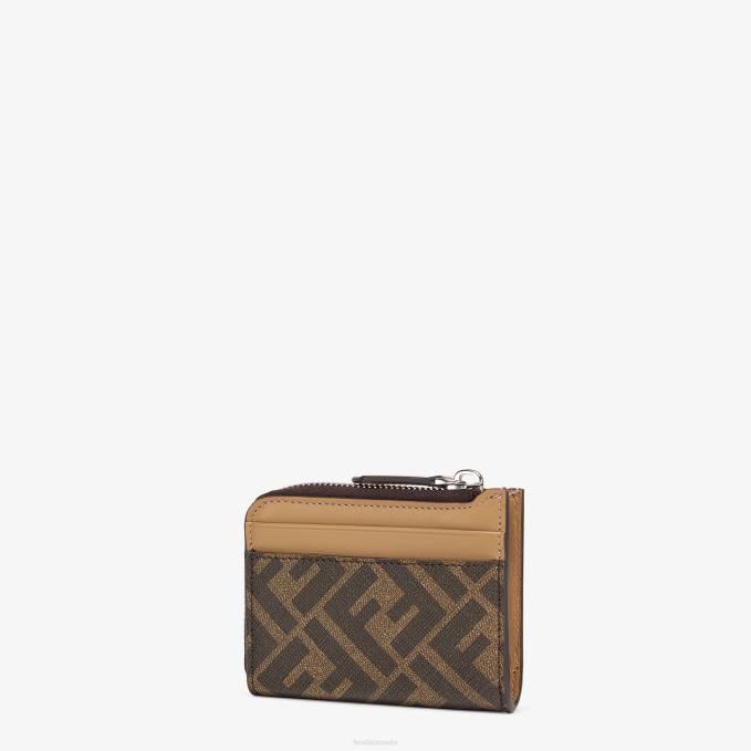 Men Fabric Card Holder Brown Fendi Accessories 6RHH2630