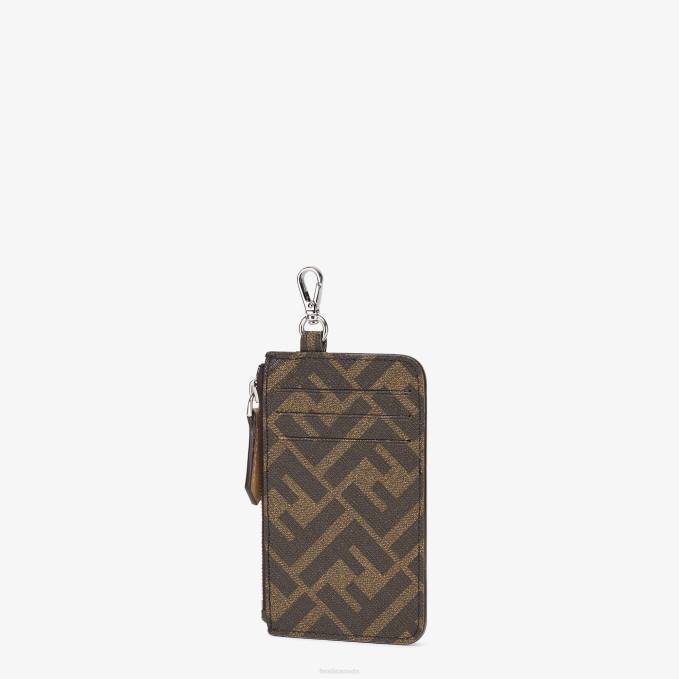 Men Fabric Card Holder Brown Fendi Accessories 6RHH2631