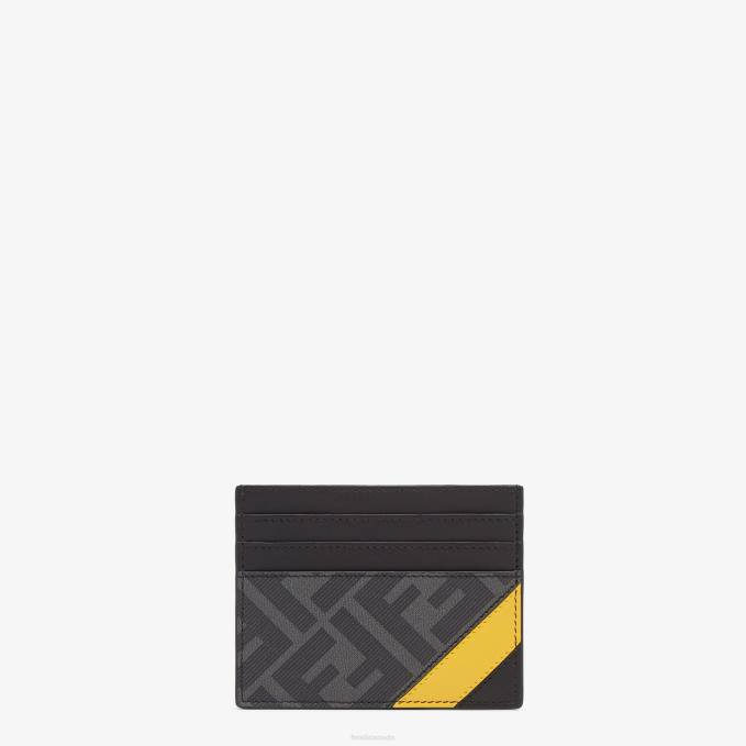 Men Fabric Card Holder Gray Fendi Accessories 6RHH2578