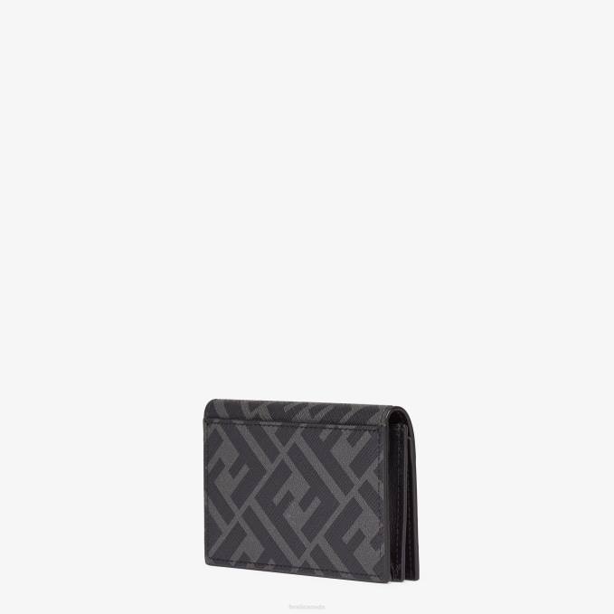 Men Fabric Card Holder Gray Fendi Accessories 6RHH2622