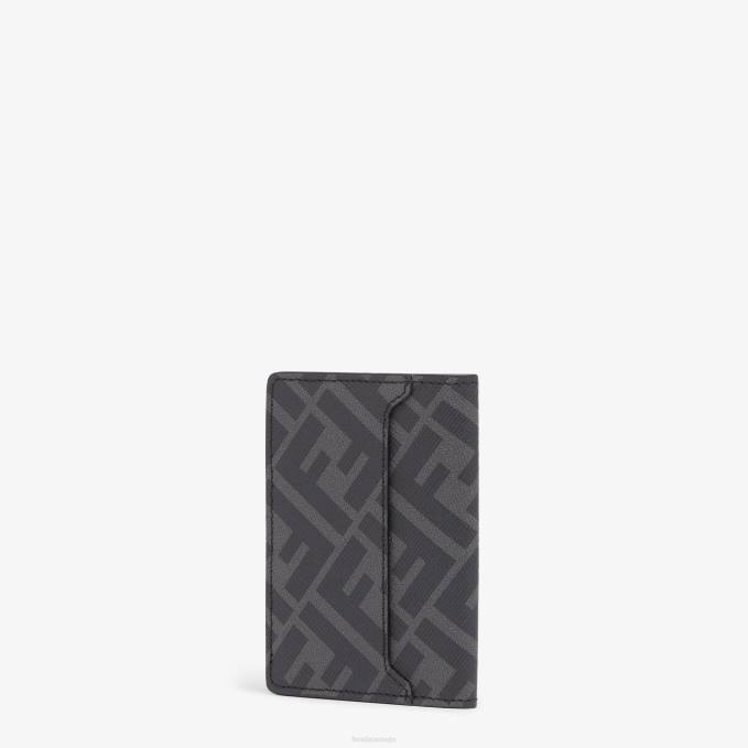 Men Fabric Card Holder Gray Fendi Accessories 6RHH2627