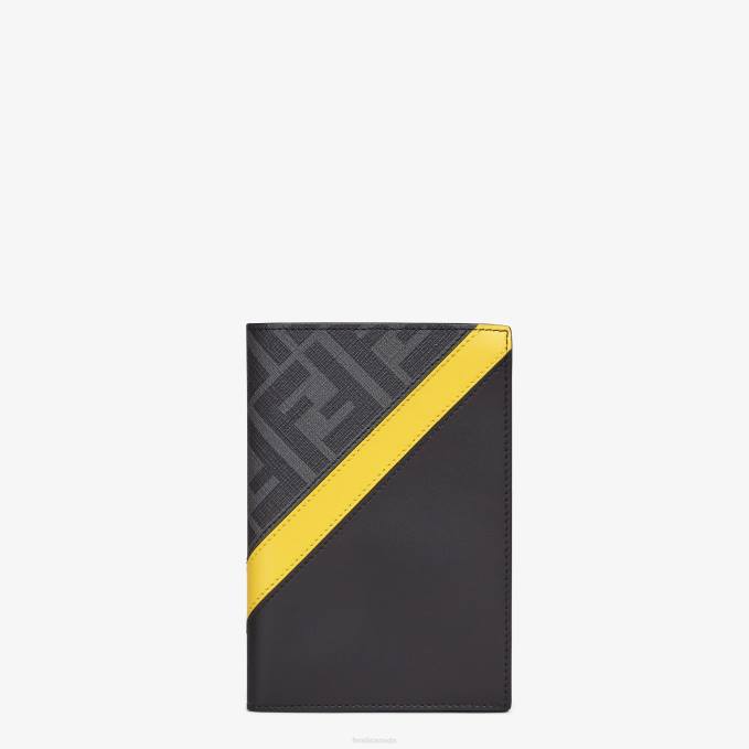 Men Fabric Passport Cover Gray Fendi Accessories 6RHH2623