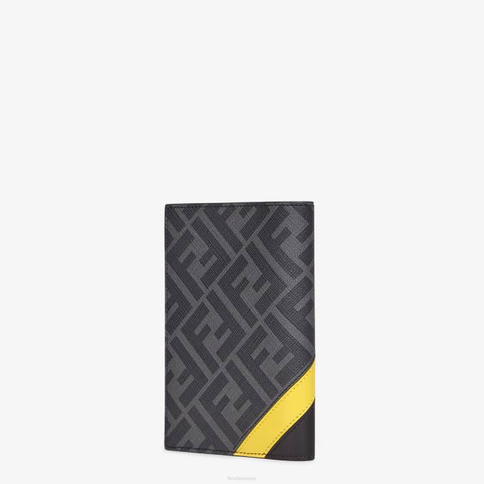 Men Fabric Passport Cover Gray Fendi Accessories 6RHH2623