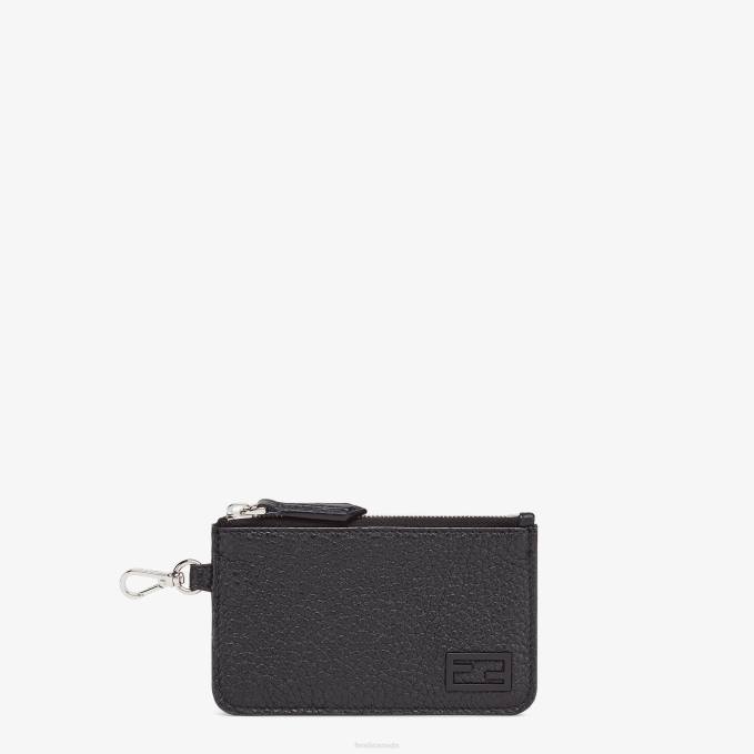 Men Leather Card Holder Black Fendi Accessories 6RHH2653