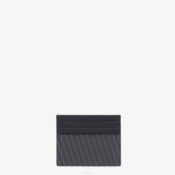 Men Leather Card Holder Black Fendi Accessories 6RHH2662
