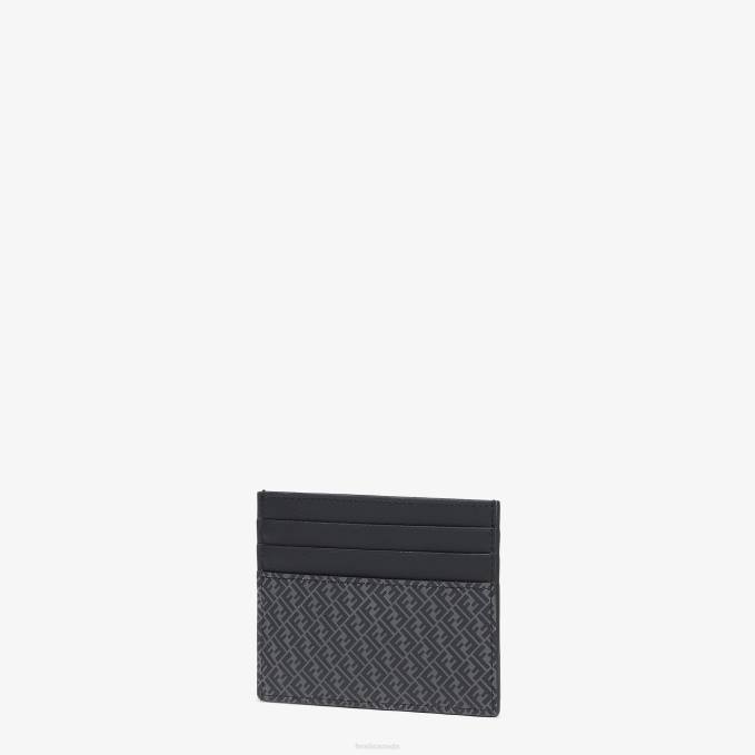 Men Leather Card Holder Black Fendi Accessories 6RHH2662