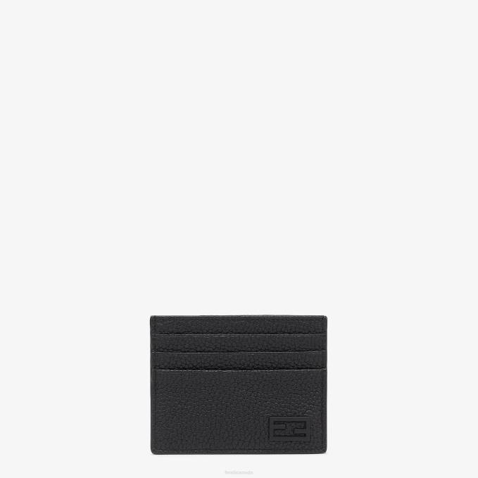 Men Leather Card Holder Black Fendi Accessories 6RHH2670