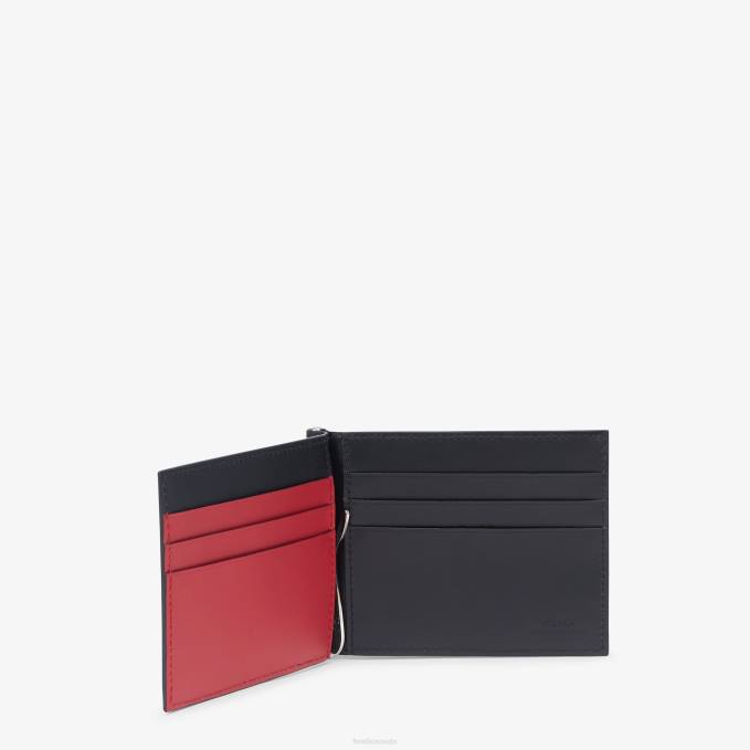 Men Leather Money Clip Black Fendi Accessories 6RHH2655