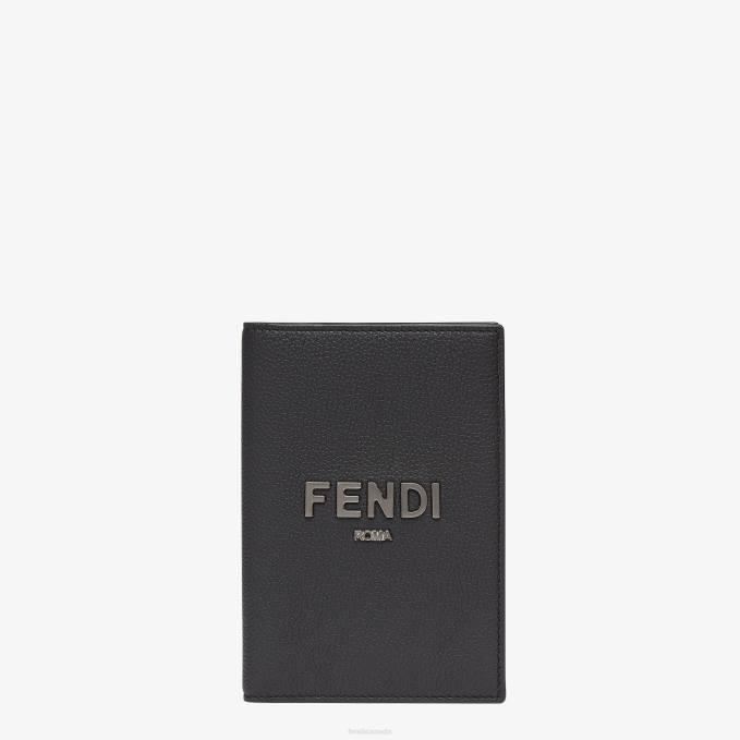 Men Leather Passport Cover Black Fendi Accessories 6RHH2613
