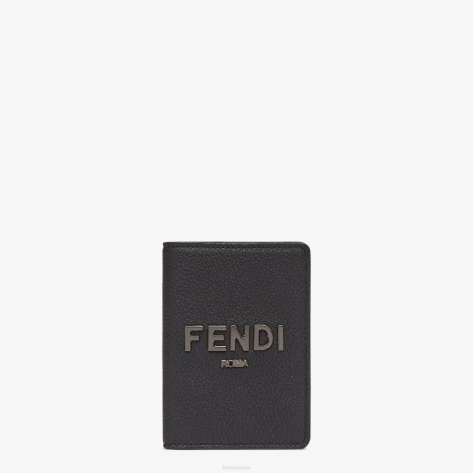 Men Signature Leather Card Holder Black Fendi Accessories 6RHH2614